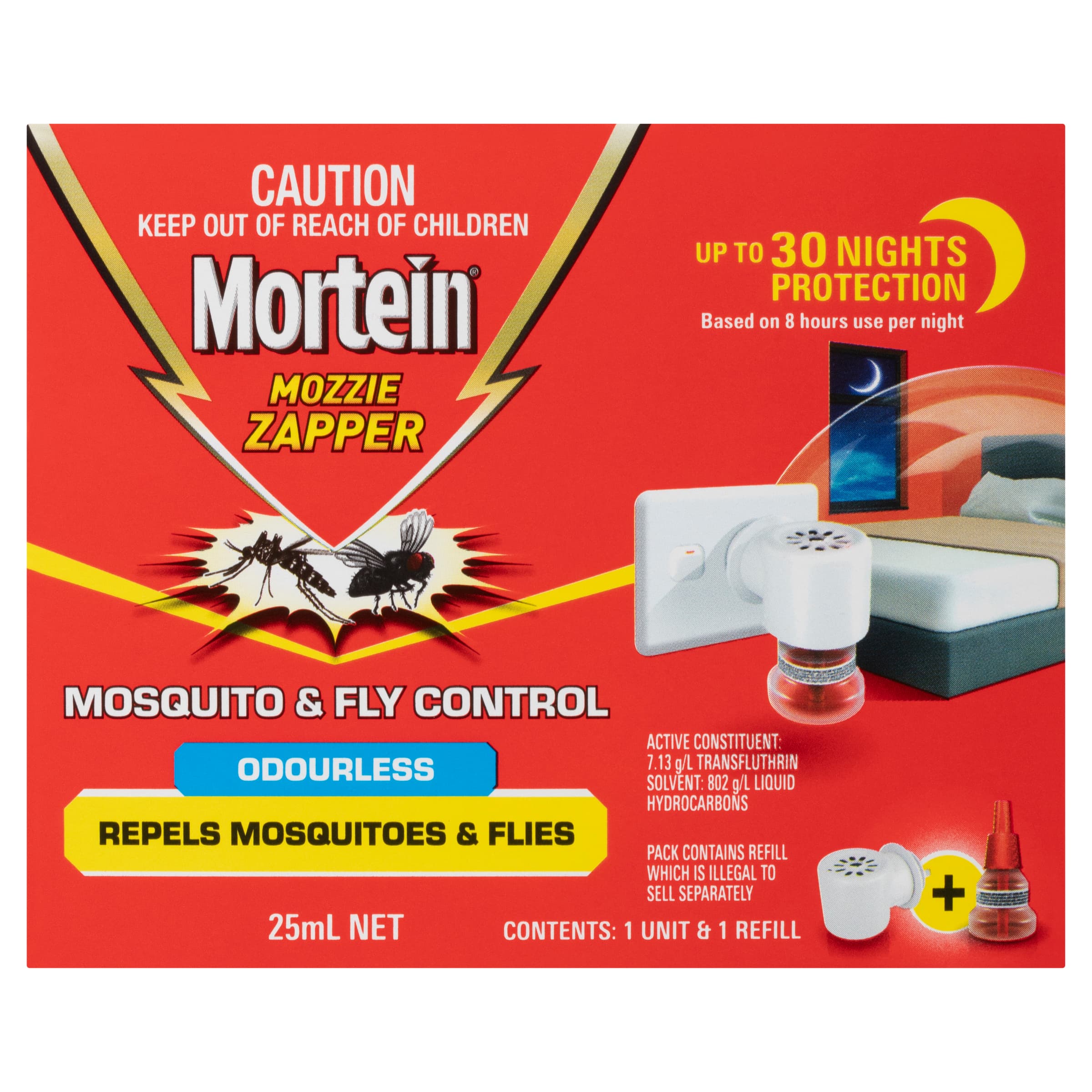 Mortein Mozzie Zapper Mosquito & Fly Control 25mL