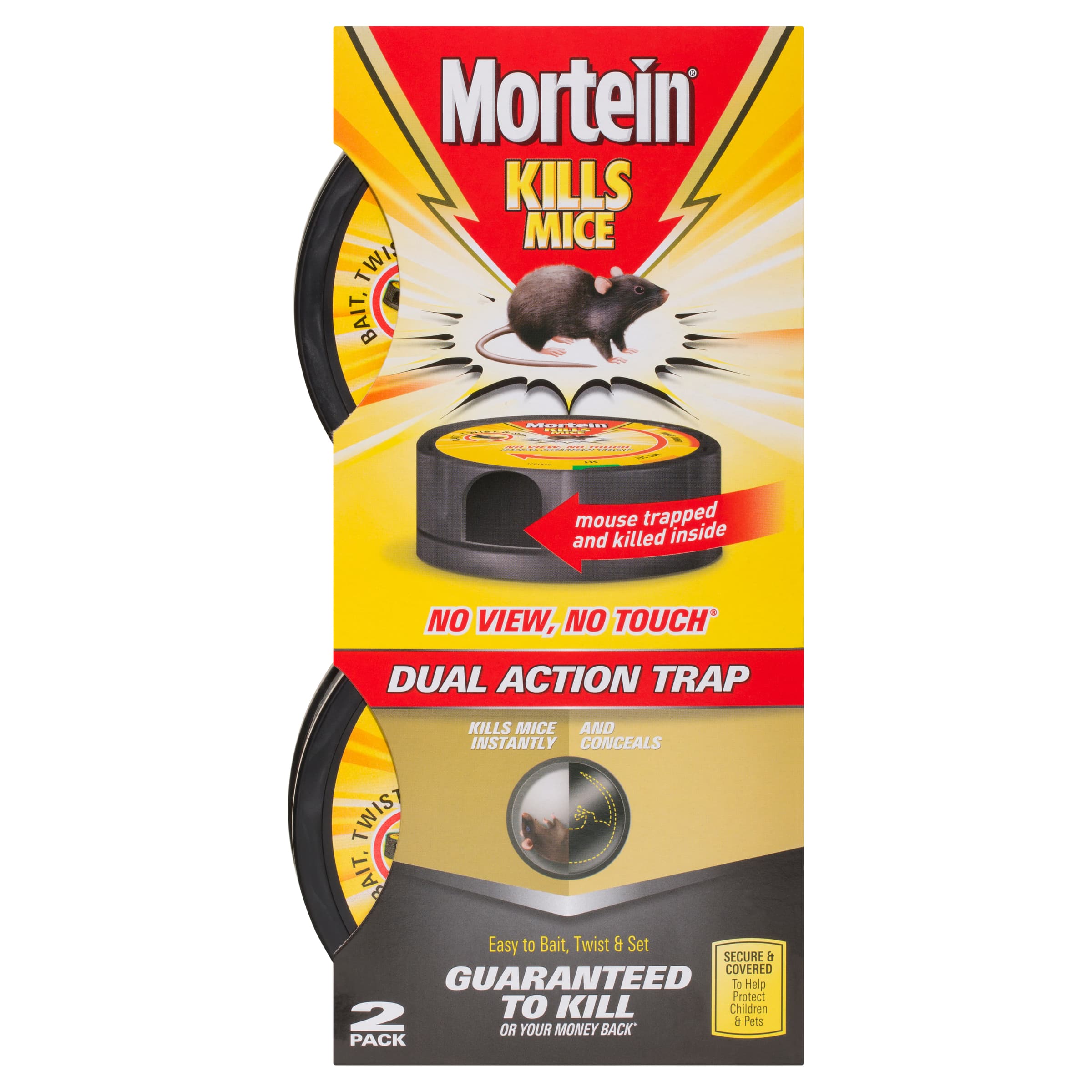 Mortein No View No Touch Dual Action Mouse Trap 2 Pack